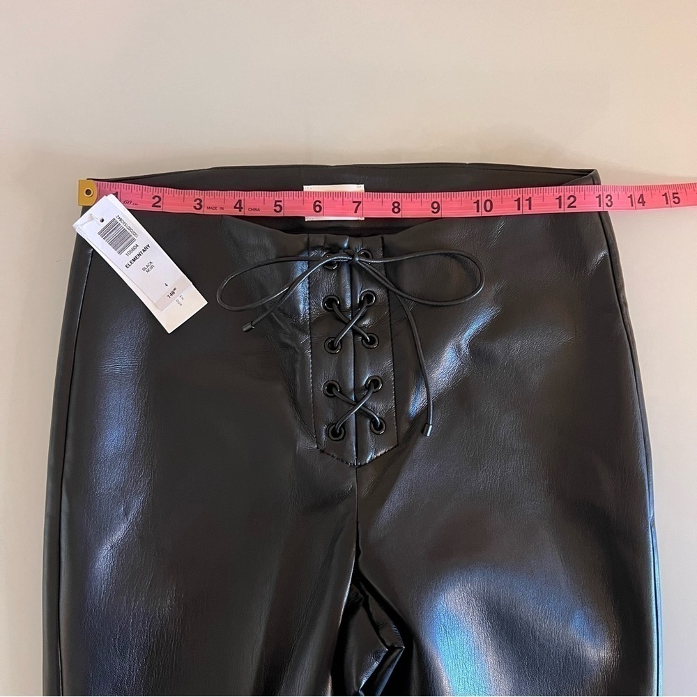 WILFRED Elementary Vegan Leather High-Waisted Lace-Up Pants Black Aritzia Nwt - Picture 13 of 13